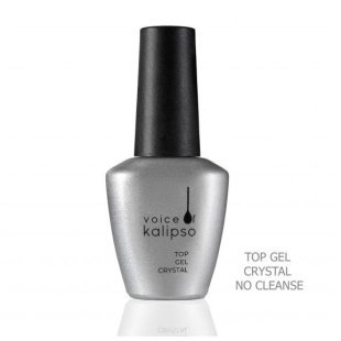 Voice of Kalipso Top Gel Crystal No Cleanse Ультраглянцевое верхнее покрытие для гель-лака без липкого слоя, 10 мл