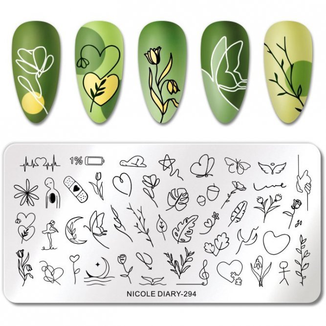 Nicole Diary Пластина для стемпинга 12*6 см ND-294
