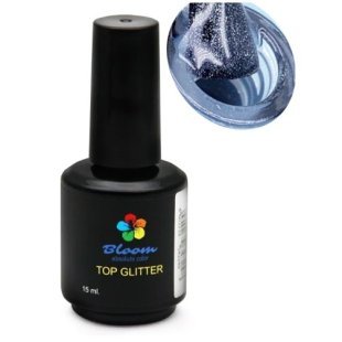 Bloom, Top Glitter - Суперглянцевый топ для гель-лака с микроблеском, без липкого слоя (15 мл.)