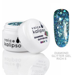 Voice of Kalipso  Diamond Glitter Gel Voice of Kalipso № 5 - гель с глиттером № 5, 5 мл