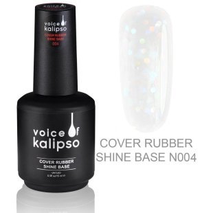 Voice of Kalipso  Cover Rubber Shine Base 004 - Камуфлирующая каучуковая база с шиммером 004, 15 мл