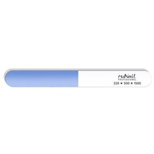 Полировщик для натуральных ногтей (синий, тонкий, 320/500/1500), RU-0629 Runail