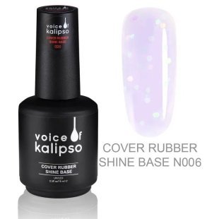 Voice of Kalipso  Cover Rubber Shine Base 006 - Камуфлирующая каучуковая база с шиммером 006, 15 мл