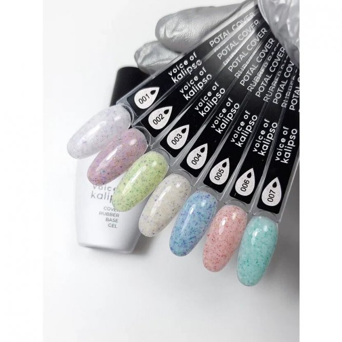 Voice of Kalipso  Potal Cover Rubber Base Gel 001 - Камуфлирующая каучуковая база с поталью 001, 10 мл