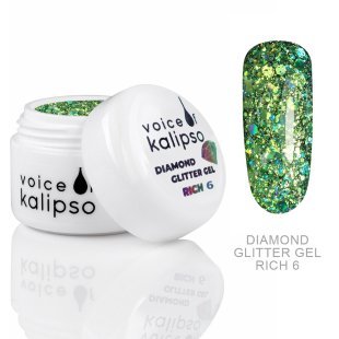 Voice of Kalipso  Diamond Glitter Gel Voice of Kalipso № 6 - гель с глиттером № 6, 5 мл