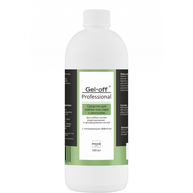 GEL-OFF Professional Mentol Средство для снятия гель-лака с ментолом, 500 мл