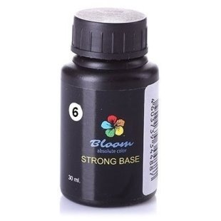 База Bloom Strong жесткая оттенок № 6 (холодный розовый с блестками) 30 мл