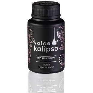 Voice of Kalipso Top Gel Crystal Ультраглянцевое верхнее покрытие для гель-лака с липким слоем, 30 мл
