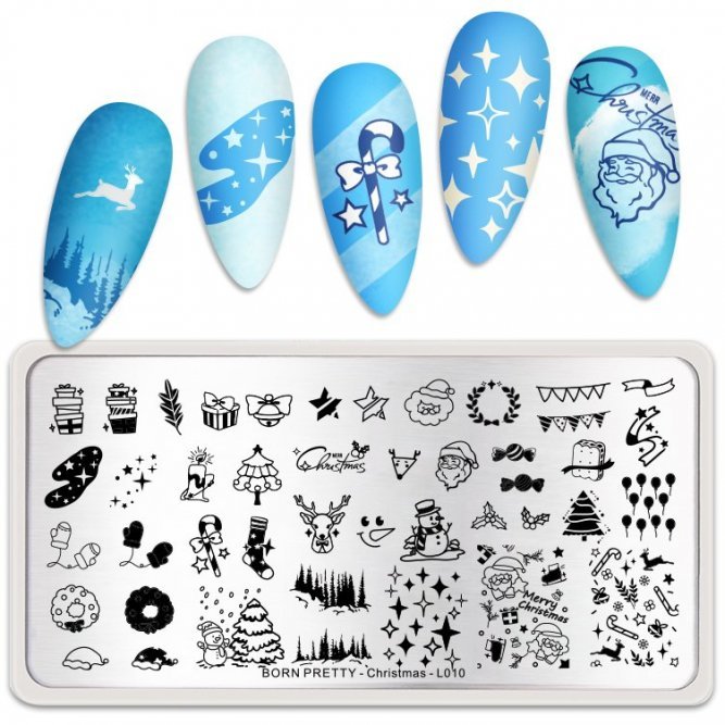 Born Pretty, Пластина для стемпинга 12*6 см 55235 BP-L010 Christmas