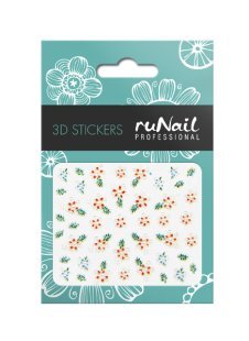 Наклейки для дизайна ногтей 3D (цветы) №1629