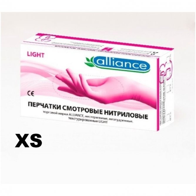 Нитриловые перчатки Alliance (Фуксия) размер XS 100 шт (50 пар)