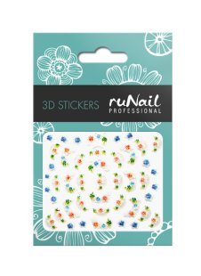 Наклейки для дизайна ногтей 3D (цветы) №1637