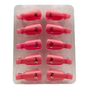 Клипсы для снятия гель-лака For Nails розовые 10 шт
